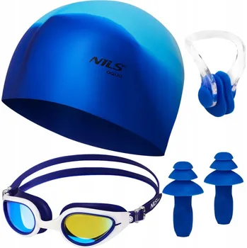 Plavecké brýle Plavecký Set Brýle na Plavání do Bazénu + Čepice + Špunty do Uší