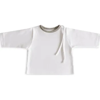 Jetex Kojenecká košilka na zavazování z úpletu MAKO bílo-šedá Rozměr: 54