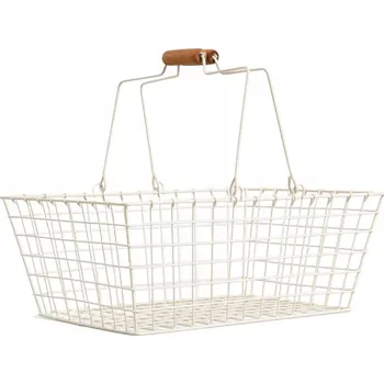 Obraz Košík SELIA s úchyty smetanový L 43x29 cm HOMLA
