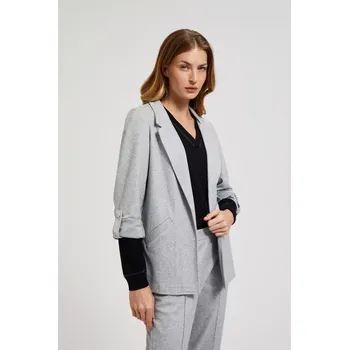 Dámské sako Dámské sako bez zapínání MOODO - šedé Moodo černá | šedá 3387340