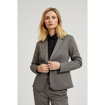 Dámské sako Dámské jednořadé sako typu houndstooth MOODO - černo-béžové Moodo černá | krémová 3387345