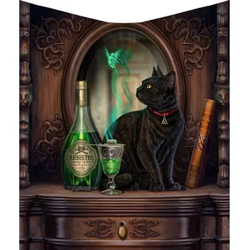 Huňatá deka s kočkou a zelenou vílou - design Lisa Parker