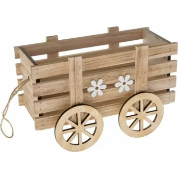 Úložný box Casa de Engel Home Dřevěný box - vůz, natur, 0/12 Fialová UNI (2882146)