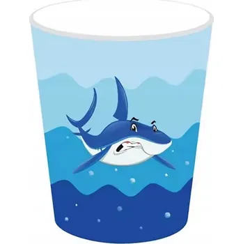 Jednorázové nádobí Papírové Kelímky ŽRALOK mořské narozeninové dekorace 12 Ks PG
