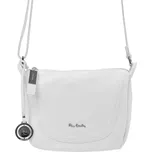 Značková středně velká kožená crossbody kabelka Pierre Cardin no. 21 bílá