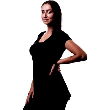 Těhotenská a kojicí tunika Anička, krátký rukáv, černá L/XL