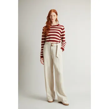 Dámské kalhoty KALHOTY WOOLRICH VISCOSE LINEN PANT LIGHT OAK
