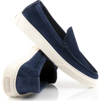 Pánské polobotky POLOBOTKY WOOLRICH BOAT SLIP ON LOAFER MAN ROVESCIATO BLUE