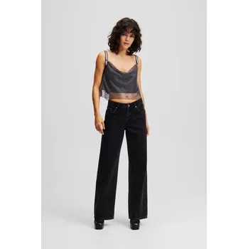 Dámské džíny DŽÍNY KARL LAGERFELD JEANS KLJ MR RELAXED DENIM WASHED BLACK OD BLACK