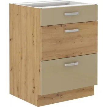 Stolarz-Lempert Kuchyňská skříňka Artisan cappucino lesk - dolní 60 D 3S šuplíková PREMIUM BOX