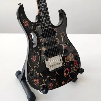Elektrická kytara Miniatura kytary Music Legends PPT-MK192 Steve Vai Ibanez JEM 77 Prestige Floral Fabric