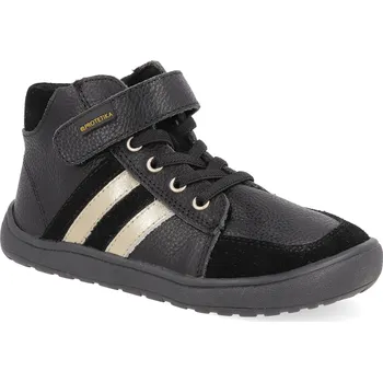 Dívčí obuv Barefoot dětské kotníkové boty Protetika - Gerka černé se zlatým proužkem Velikost: 33