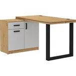 Falco Psací stůl s komodou Matylda 140 sv.šedá/dub artisan