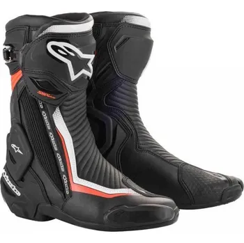 Moto obuv Boty SMX PLUS 2, ALPINESTARS (černá/bílá/ červená fluo) 2026 43