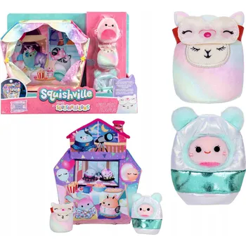 plyšák Squishmallows Squishville ZÁBAVNÁ SCÉNA Pyžamová párty / Pyžamová oslava 3+ let