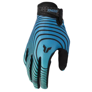 Moto rukavice Motokrosové / enduro / mtb rukavice THOR LAUNCHMODE IDENTITY barva teal/černá (sportovní rukavice vhodné na motokros, enduro a kolo)