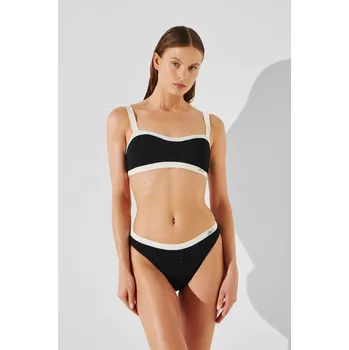 Dámské plavky PLAVKY KARL LAGERFELD MONOCHROME BANDEAU WHITE/BLACK
