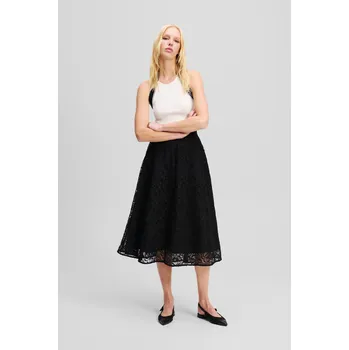 Dámská sukně SUKNĚ KARL LAGERFELD ORCHID EMBROIDERY SKIRT BLACK