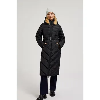 Dámský kabát Dámský prošívaný kabát MOODO - černý Marisse černá | šedá 3387337