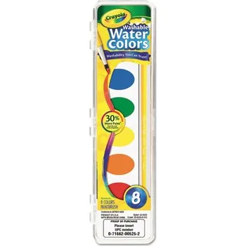 Vodová barva Smyvatelné akvarelové barvy pro děti, netoxické, Crayola, 8 barev