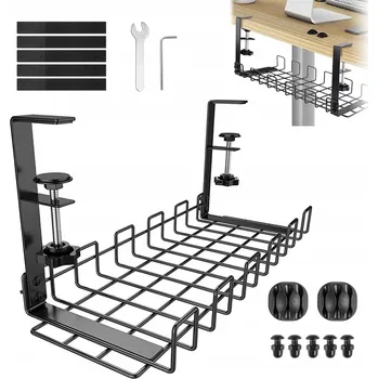 Věšák MASKOVACÍ LIŠTA NA KABELY ORGANIZÉR DRŽÁK POLICE POD STŮL ČERNÁ