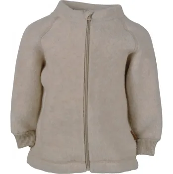 Kojenecká bunda Mikk-Line dětská vlněná merino mikina 50002 - Melange Offwhite Velikost: 80 Merino vlna, OEKO TEX