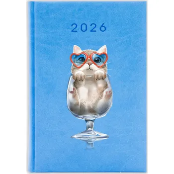 Kalendář Knižkový kalendář 2026 A5 FunnyCase modrý