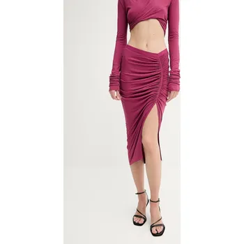 Dámská sukně Sukně Rick Owens Lilies růžová barva, midi, pouzdrová, LI01E4307RV 34X, vel. 40