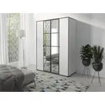 Jurek Šatní skříň Oslo I 150 cm Barevné provedení: bílá + černé dodatky