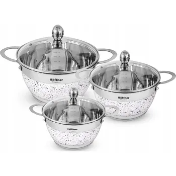 Sada nádobí PEVNÁ OCELOVÁ SADA HRNCŮ HRNCE 6 KUSŮ HOFFNER