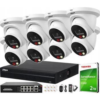 Bezpečnostní kamera IP Monitoring Dahua Kompletní Sada 8 Kamer 4MPx Rekordér + Disk 2TB Detekce