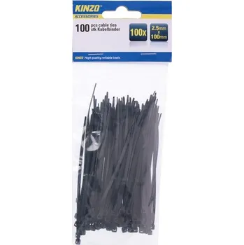 Stahovací páska Pásek stahovací KINZO 100x2.5mm 100ks černý