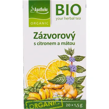 Čaj Apotheke Bylinný zázvorový čaj s citronem a mátou BIO - nálev. sáčky (20 x 1,5 g)