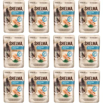 Krmivo pro kočku SHELMA with cod in sauce - mokré krmivo pro kočky - 12x85g
