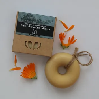 Mýdlo Růžový květ Přírodní mýdlo sprchové Měsíček s ovčím mlékem 115 g