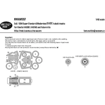 Plastikový model 1/48 Mask SuE/SEM Super Etendard BASIC (KIN)