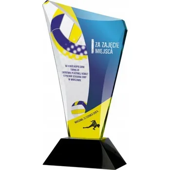 Váza Krásná skleněná soška s barevným potiskem, 30 cm