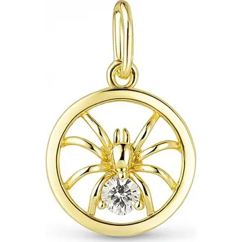 Přívěsek Stříbrný zlacený přívěs Pavouk se zirkonem VA-1069