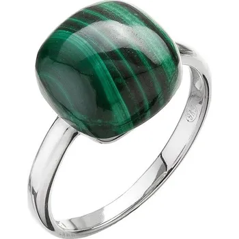 Prsten Stříbrný prsten s pravým malachitem 15031.3 56