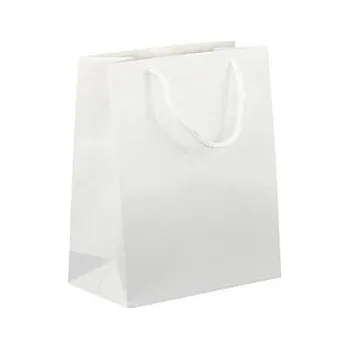 Nákupní taška Papírová taška bílá Monza 160x80x190 mm LESKLÁ laminace