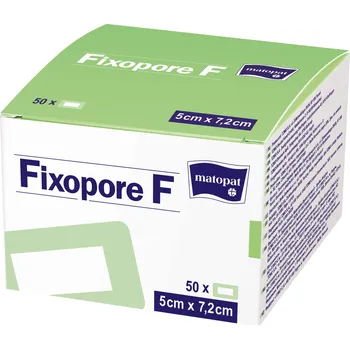 Náplast Matopat Fixopore F fóliová náplast s polštářkem 5 x 7,2 cm sterilní, 50 ks