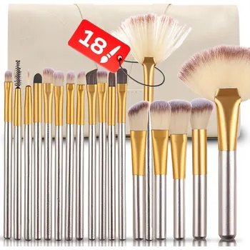 Kosmetický štětec 18X PROFESIONÁLNÍ SADA ŠTĚTCŮ NA MAKE-UP 18 KUSŮ XXL KOMPLET + POUZDRO