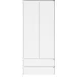 Black Red White KASPIAN šatní skříň SZF2D2S bílá/bílá matná