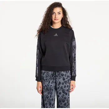 Dámská mikina Mikina adidas W Animal Print French Terry 3 Stripes Sweatshirt Black/ Multicolor S