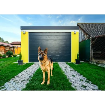 Přístřešek na auto GARDEON® Garáž s vraty Hörmann a dvěma okny 4 m x 7 m