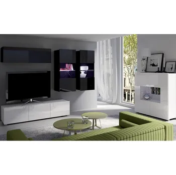 Obývací stěna GIB Obývací stěna Calabrini 9 LED osvětlení: Včetně LED osvětlení, HORNÍ SKŘÍŇKY: Dub zlatý, DOLNÍ SKŘÍŇKY: Bílá