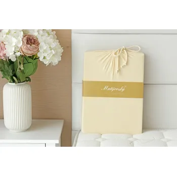 Prostěradlo jersey s elastanem PREMIUM - MATĚJOVSKÝ - 160-200/40 - 240gr/m2 barva: světle béžové