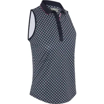 Dámské tričko Callaway Mini Geo Floral Sleeveless dámské polo, tmavě modré dámské, L