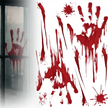 samolepka SAMOLEPKY NA OZDOBNÉ OKNO HALLOWEEN KRVAVÉ RUCE VZ2