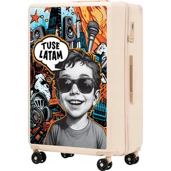 Velký kufr z ABS plastu na 4 kolečkách, tvrdý cestovní kufr na zip WINGS